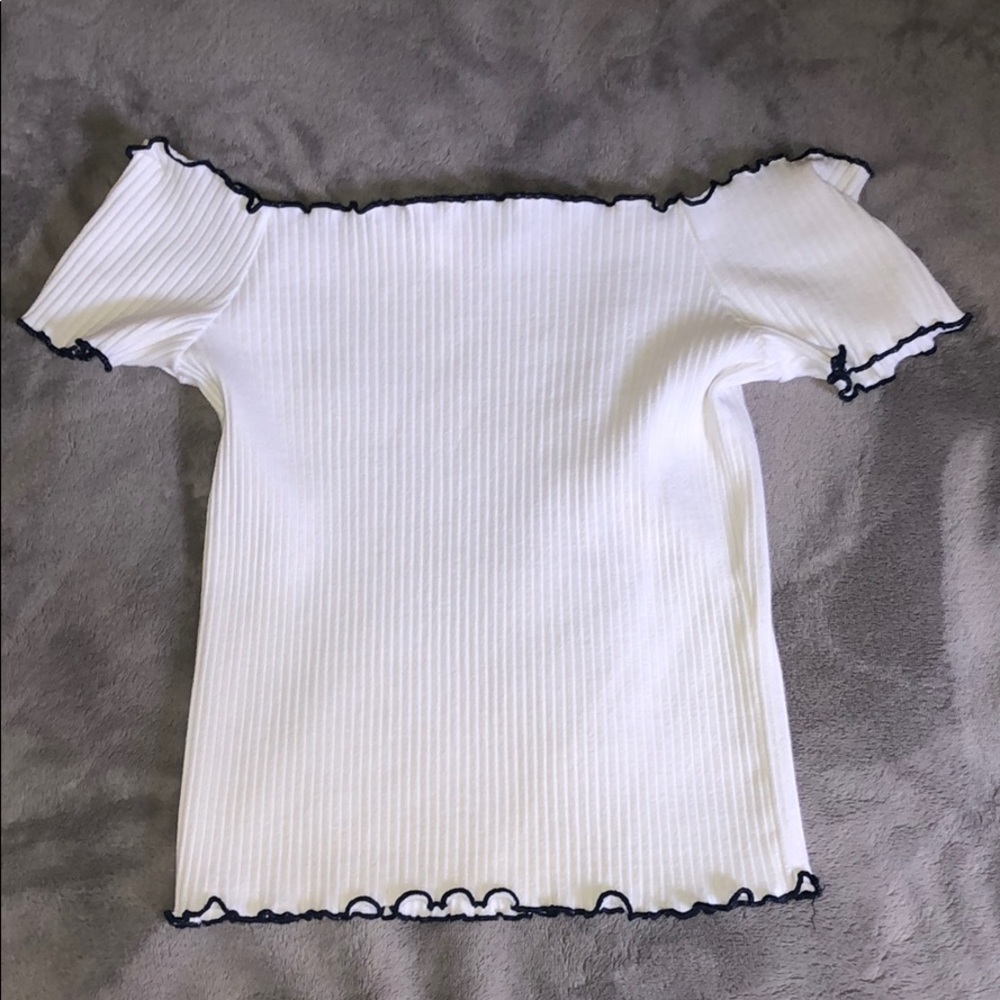 Zara Trafaluc Off the Shoulder Ribbed Top